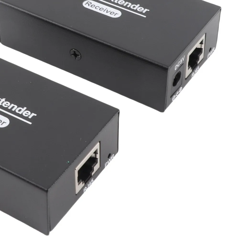 A Pair of Single Ethernet Cat5e 6 7 USB Extender Transmit 120m Range with 4 USB 2.0 Hub Ethernet LAN Extender for US Plug