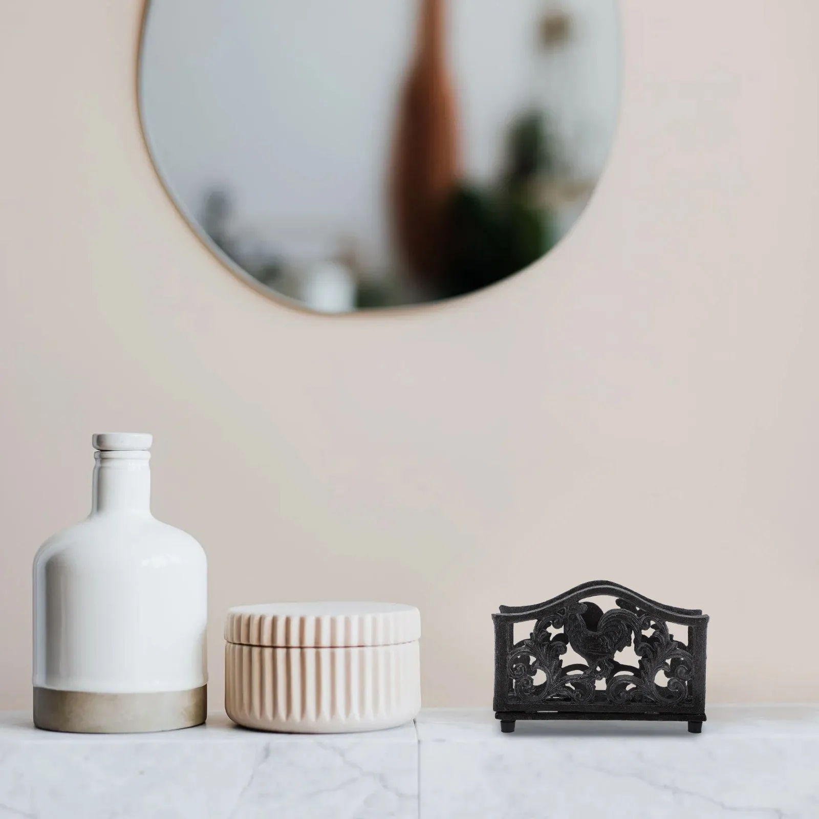 

1Pcs Metal Napkin Holder Hollow Design Space Saving Practical Napkin Storage Stand Paper Towel Rack Tissue Holder