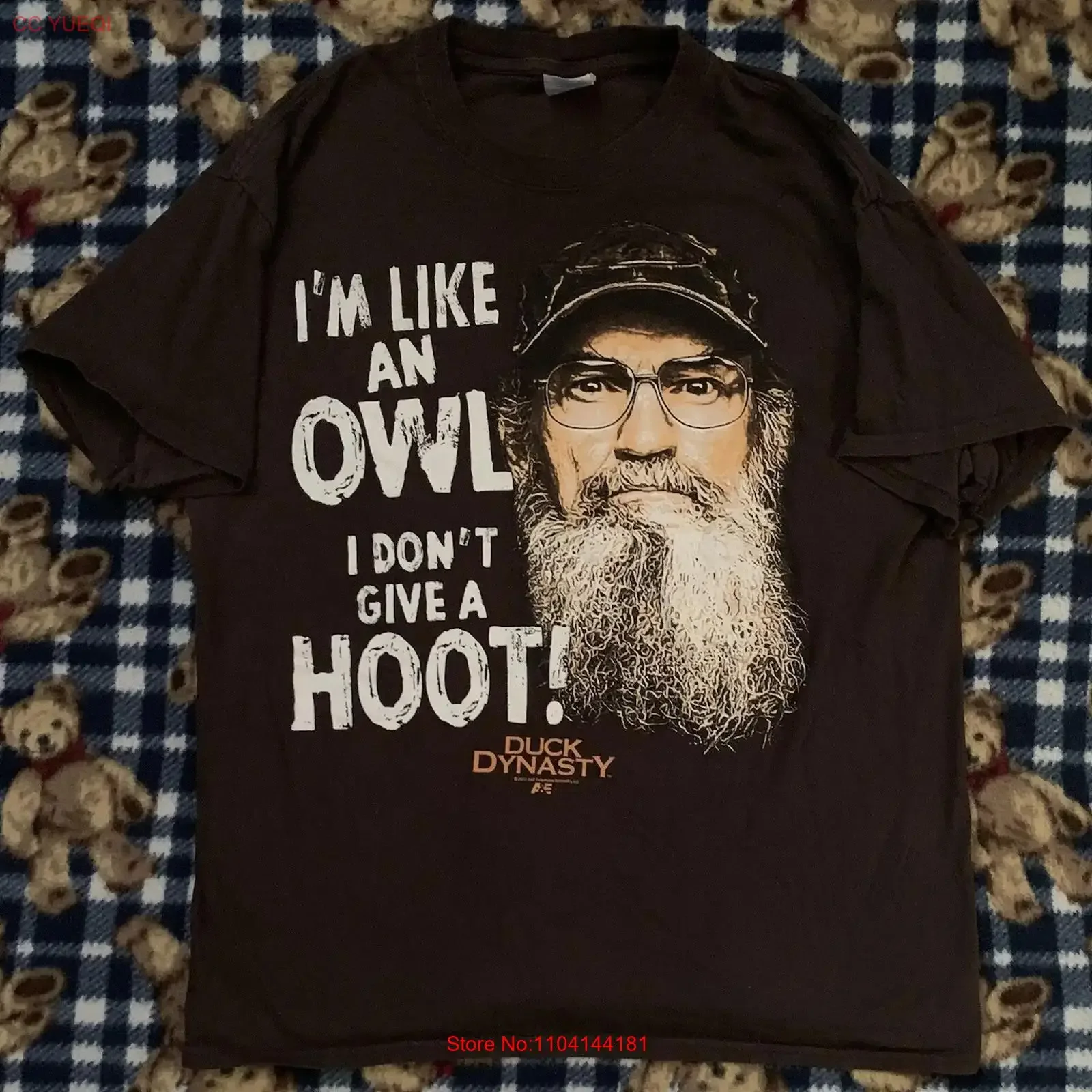 Rare Official A E Duck Dynasty 2012 Si Robertson Like Owl T Shirt Sz L long or short sleeves vintage Washed Breathable