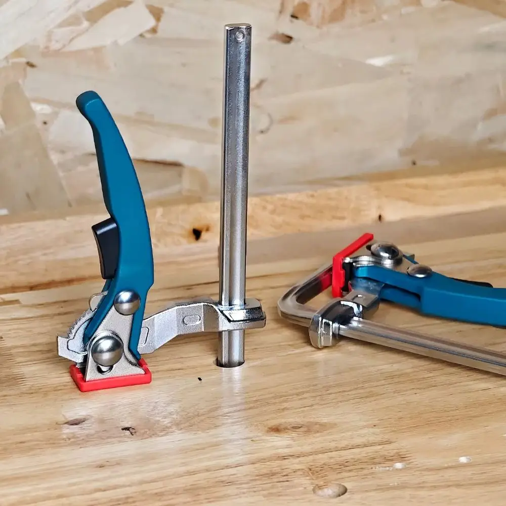 

Зажим для стола из алюминиевого сплава с храповым механизмом, сталь, диапазон зажима 160 мм, быстросъемный зажим, обновленная версия, быстрое храповое крепление