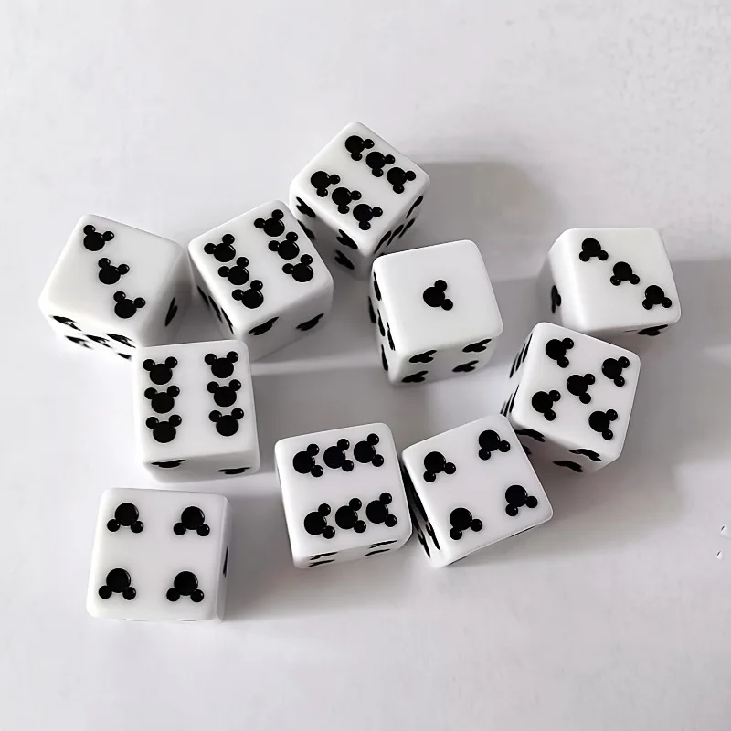 

Disney 16MM square corner black pattern dice dots dice resin dice large dice new model