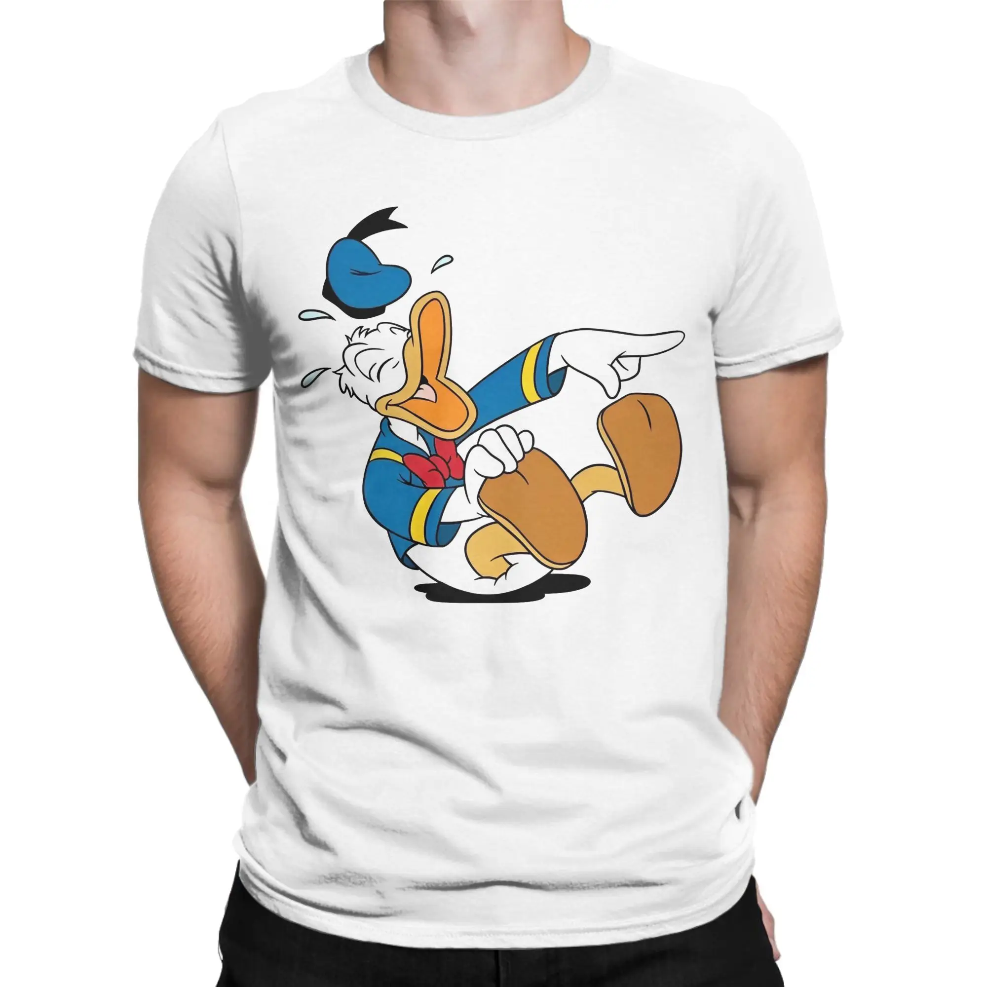 

Men's Laugh Donald Duck T Shirt Pure Cotton Clothes Funny Short Sleeve Round Collar Tee Shirt Gift Idea T-Shirts
