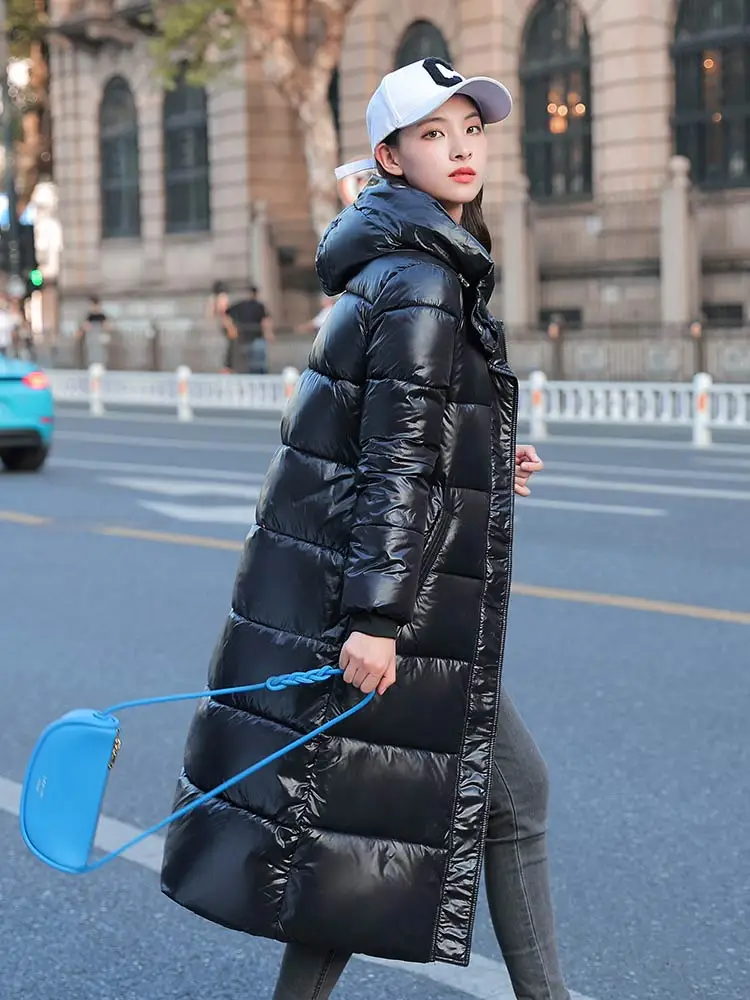 Vielleicht acolchada-Chaqueta de algodón para mujer, Parka larga con capucha, abrigo cálido de alta calidad, ropa de invierno