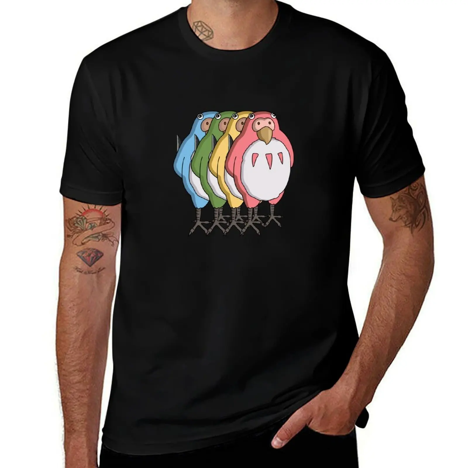 The Boy and the Heron Parakeets T-Shirt Running Gym Short Sleeve Sports Tee T-Shirt