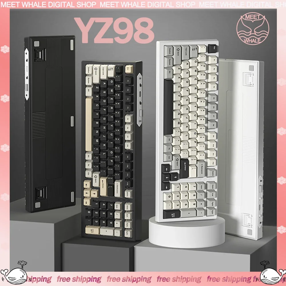 

Keynouo YZ98 Mechanical Gamer Keyboard 3Mode 2.4G Wireless Bluetooth Keyboards Hot-Swap Keycaps PBT Gasket RGB Gaming Keyboards