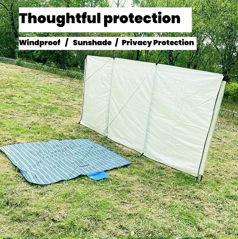 Windscreen Easy to Install Folding Camping Waterproof Windshield Shelter Foldable Sunshade Awning Wind Break Privacy Screen