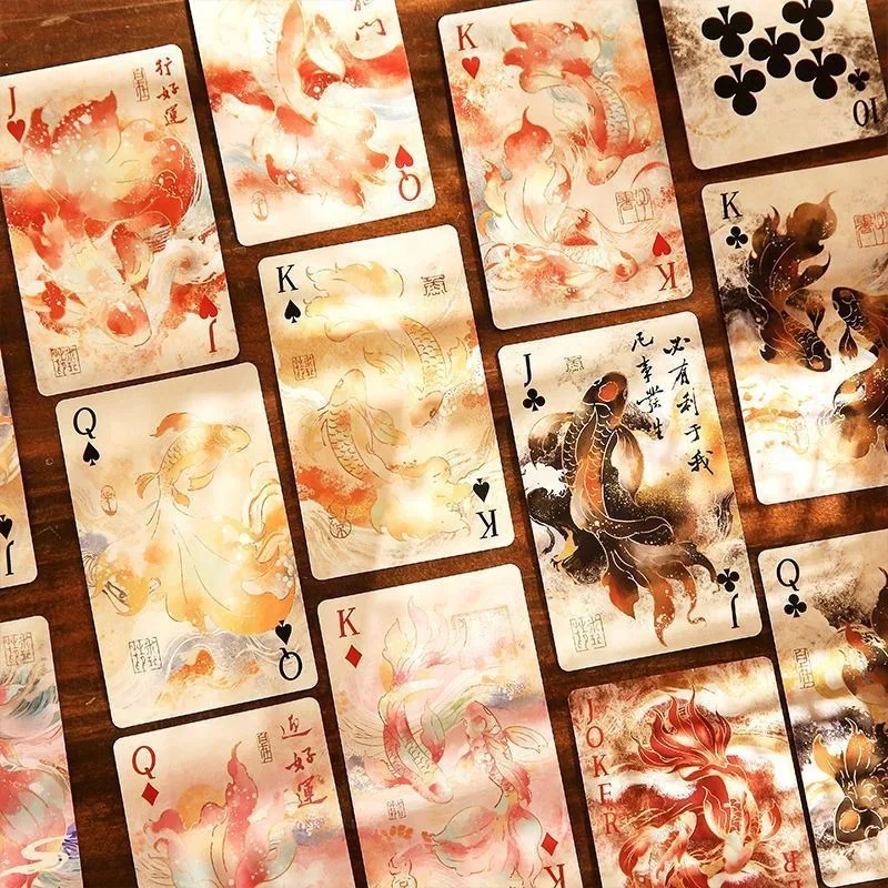 أوراق لعب الأساطير القديمة على الطراز الصيني Lucky Koi ألعاب سطح المكتب المنزلية الداخلية والخارجية وقت الفراغ أدوات الترفيه