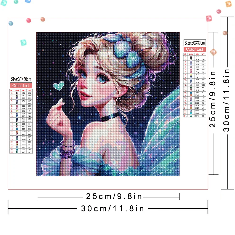 Disney Diamond Painting Belle Tinker Bell Rhinestones Picture Full Square Round Mulan Ariel Princess Arts Crafts Handmade Gift