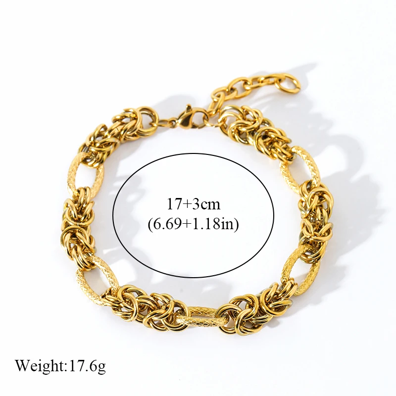 EILIECK-pulsera trenzada de acero inoxidable 316L para mujer, brazaletes chapados en oro de 18K, cadena de muñeca, joyería impermeable, regalo de