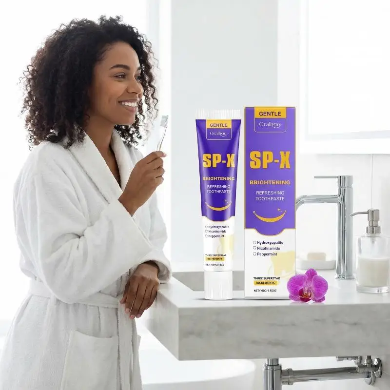 

Отбеливающая зубная паста для удаления пятен на зубах, мягкое очищение, длительная свежесть дыхания, поддержка здоровья десен для всей семьи