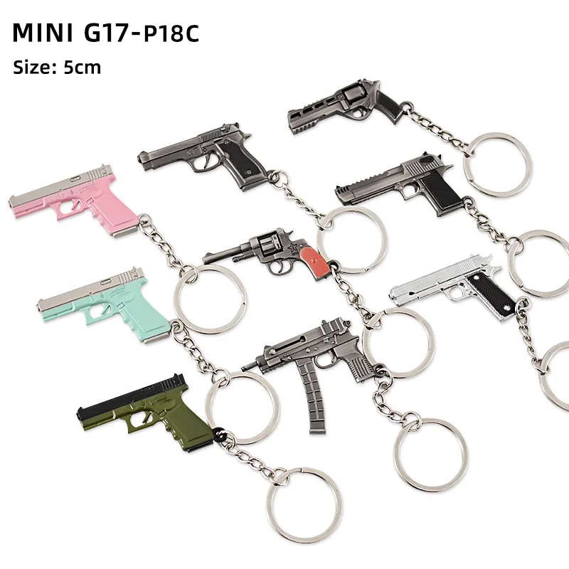 PUBG Game Keychain Weapon Pan Helmet Bulletproof Vest Gun Model Metal Pendant Chaveiro Backpack Car Key Holders