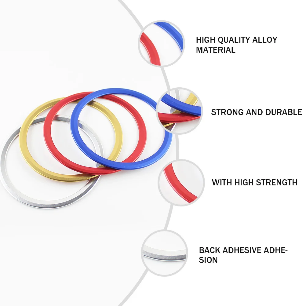 

1Pcs Durable Steering Wheel Decoration Ring Alloy Anti-Scratch Strong Adhesion Breathable Grip Comfortable Car Steering Wheel