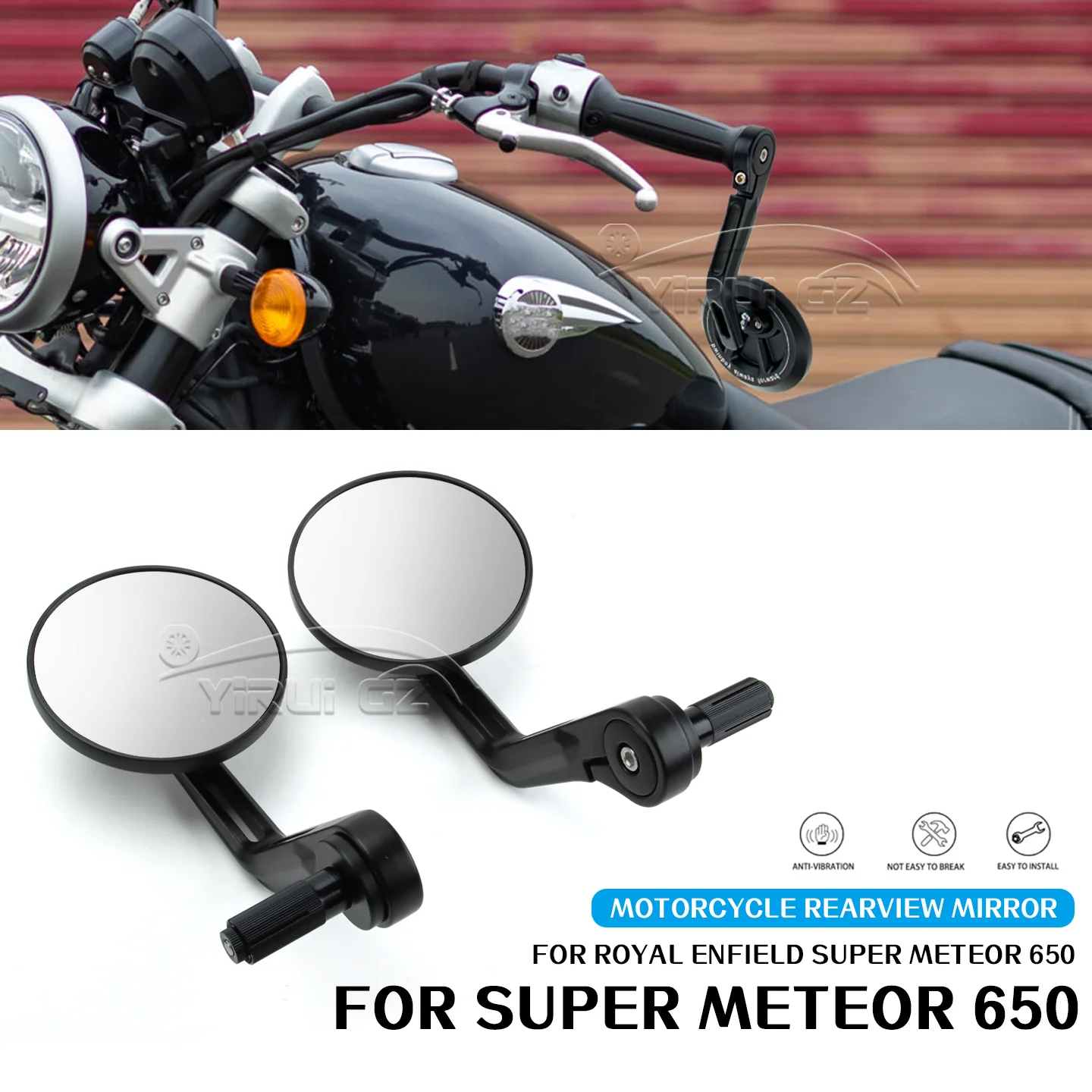 

Мотоциклетный руль заднего вида, зеркала заднего вида для Royal Enfield Super Meteor 650, ретро руль, боковые зеркала Super Meteor 650