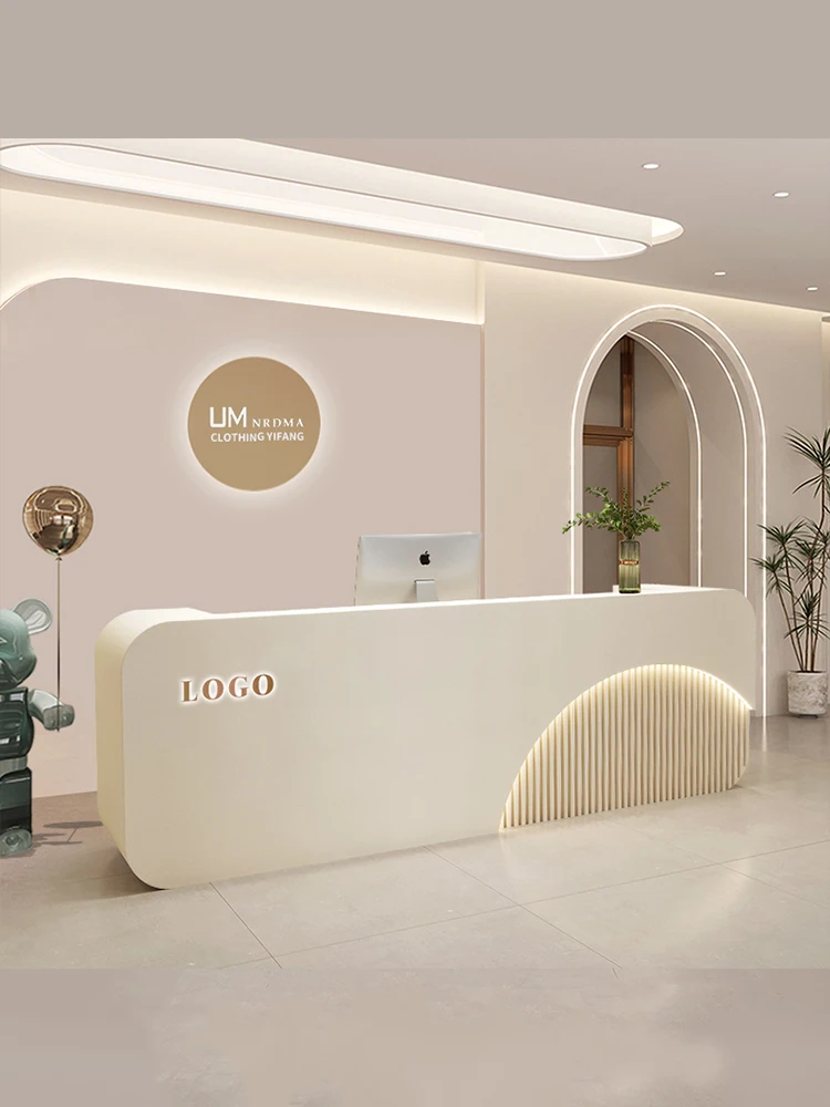 Simple Modern Beauty Salon, Front Desk, Training Institution, Reception Desk, Clothing Store, Small Bar Table, Yoga Studio