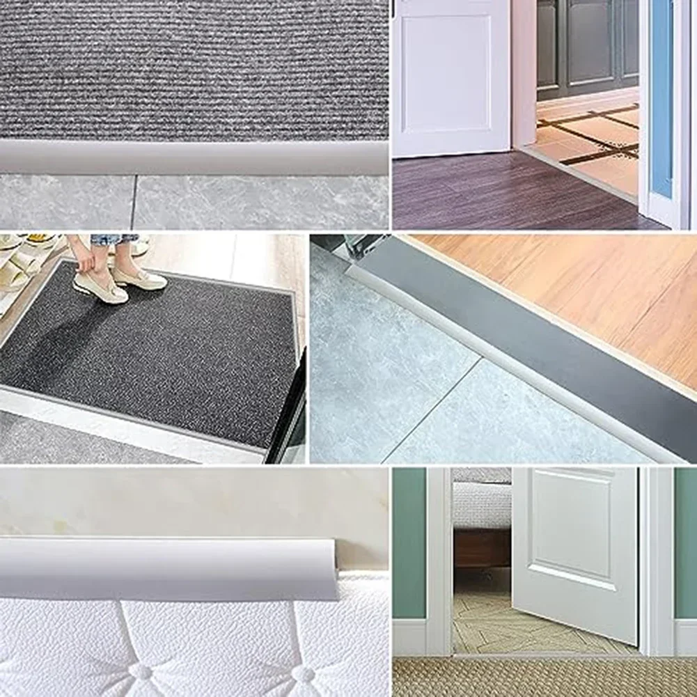Karpet perekat 3 meter Strip tepi TPE lebar 3cm Strip tahan air abu-abu gelap mulus karpet transisi Aksesori Strip tepi