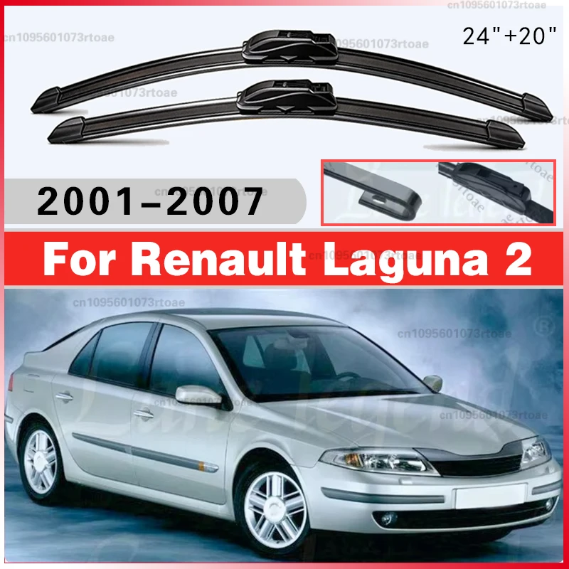 

24"+20" 2PCS Car Wiper Blades Brushes Cutter Auto Accessories 2002 2003 2004 2005 Front Wiper For Renault Laguna 2 2001-2007