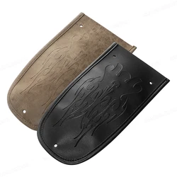 Black Flame Stitching Leather Rear Fender Bib Cover Pad For Harley Touring Ultra Limited,Electra Glide Road 1997-2016
