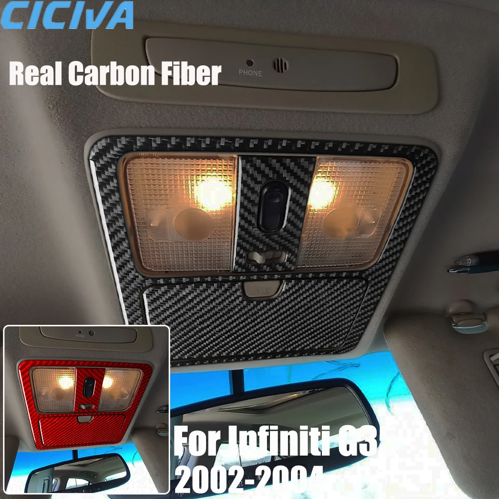

Real Carbon Fiber Car Accessories Reading Light Decorative Trim Cover Soft Sticker For Infiniti G35 V35 2002 2003 2004
