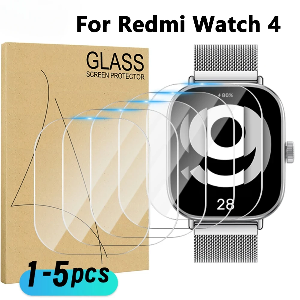 Tempered Glass for Xiaomi Redmi Watch 5 Active Smart Watch Screen Protector Anti-Scratch for Mi Redmi Watch 5 4 Prottiecve Film