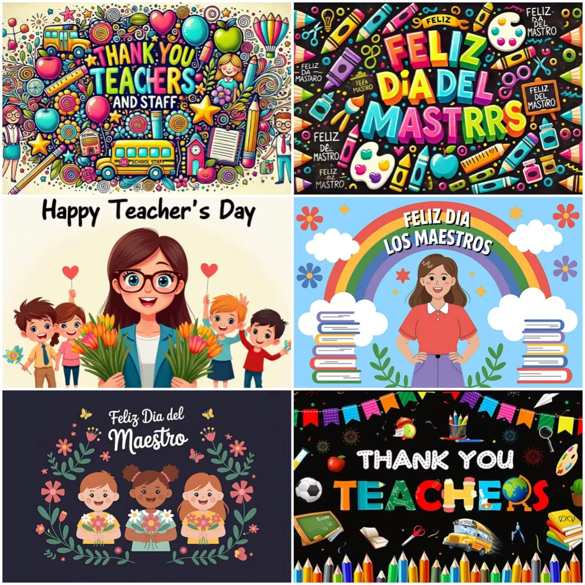 

Happy Teacher's Day Decoration Banner Colored Balloon Floral Background Portrait Photography Supplies Backdrop Teacher's Gifts