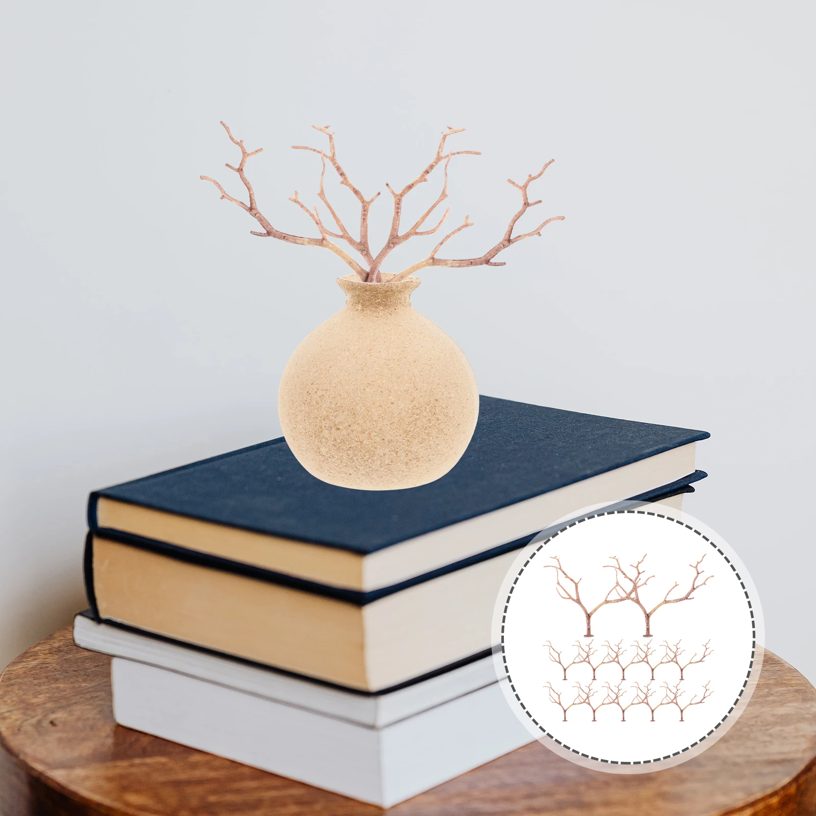 

12pcs Artificial Antler Branches Plastic Dry Decorative Twigs Vase Filler DIY Home Decoration Fake Tree Stems for Bathroom