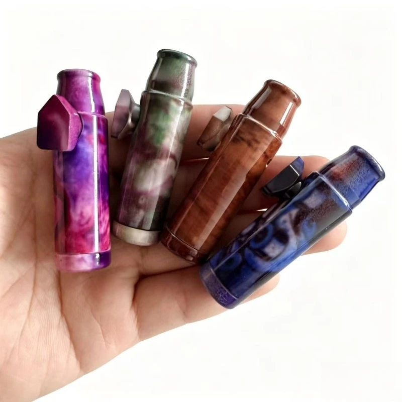 4pcs 8pcs Aluminum Alloy Fashion Snuff bottle Metal Snuff pipe tube Portable various colors Smoking pipe Accessories Men gifts