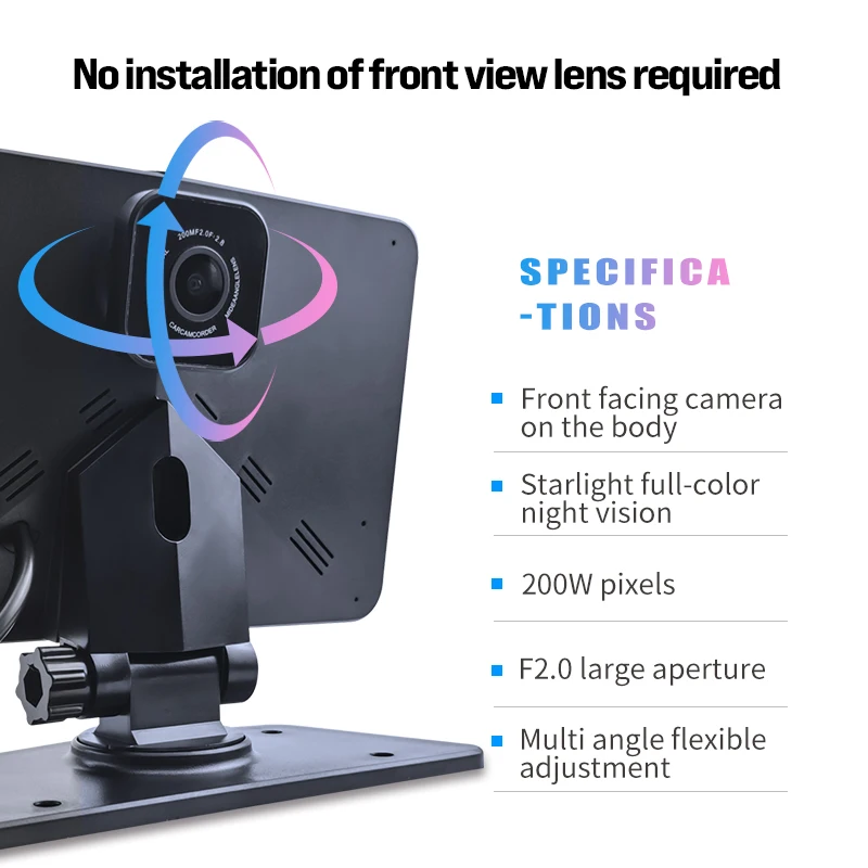 7-Inch Truck Dash Cam, HD 1024x600 Driving Recorder Camera System with 24H Loop Recording & Car Reversing Aid for Cars/Taxi/Van