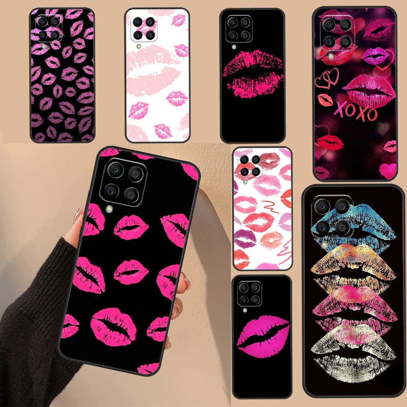 Lipstick Pink Kiss For Samsung Galaxy M31s M30s M14 M34 M54 M12 M22 M32 M52 M13 M23 M33 M53 M51 M11 Phone Case