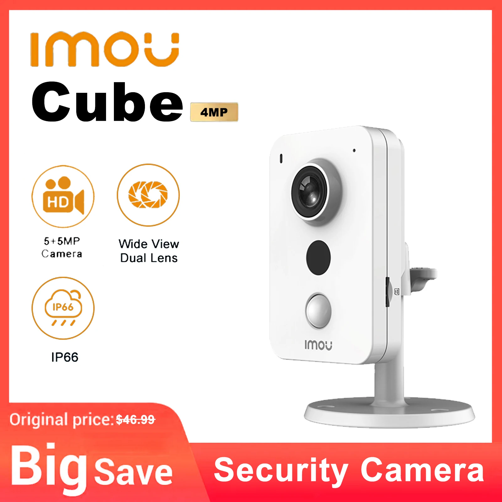 IMOU Cube 4MP WiFi IP กล้องวงจรปิดในร่มภายนอกอินเทอร์เฟซ 2-Way Talk ในร่มการตรวจจับเสียงผิดปกติ Night Vision