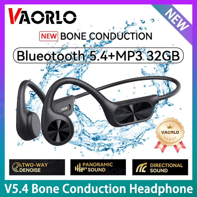 

New Bluetooth 5.4 Bone Conduction Headphone IPX8 Waterproof HIFI Stereo+32G MP3 Player Wireless Headset Sports Swimming Earphone