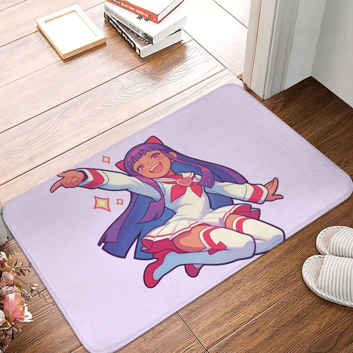 Dynamic Sailor Girl Anime With Purple Hair Non-slip Doormat Floor Mat Carpet Rug for Kitchen Bathroom Living room Footpad Mats