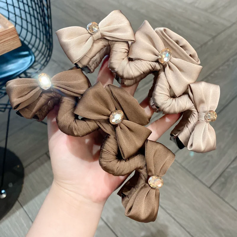 

Women Curved Hair Claws Large Size Hair Clip Hairpin Elegant Bow Shark Clip Headband Women Back Head Grip Clip Hair Accessory