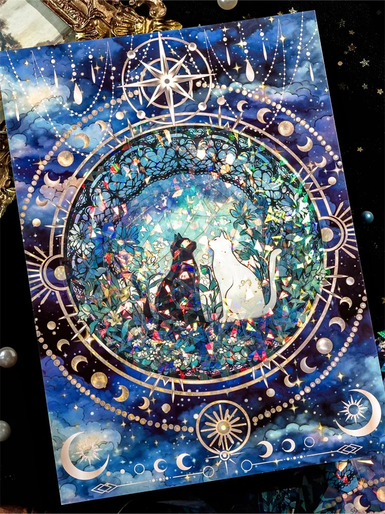 Autocollants puzzle découpés sur le thème du chat, étiquettes de bâton esthétiques, matériel décoratif pour Album journal intime, fournitures de Scrapbooking, 3 pièces/paquet