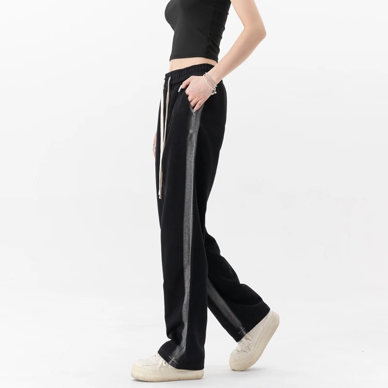 

New Women'S Spring And Autumn Versatile Casual Trousers Trendy Loose Draping Straight Leg Wide Leg Sports Floor Slam Pants Lady