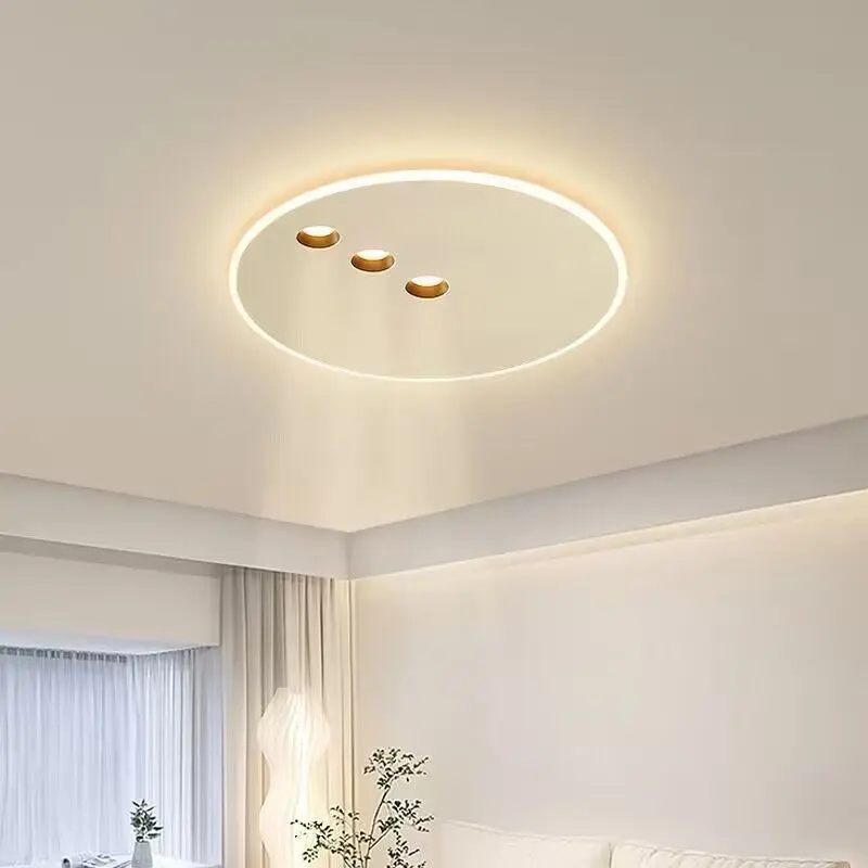 Nordic Round Dimming Led Ceiling Lamp Living Room Balcony Bedroom Minimalism LED Ceiling Lights with Spotlight