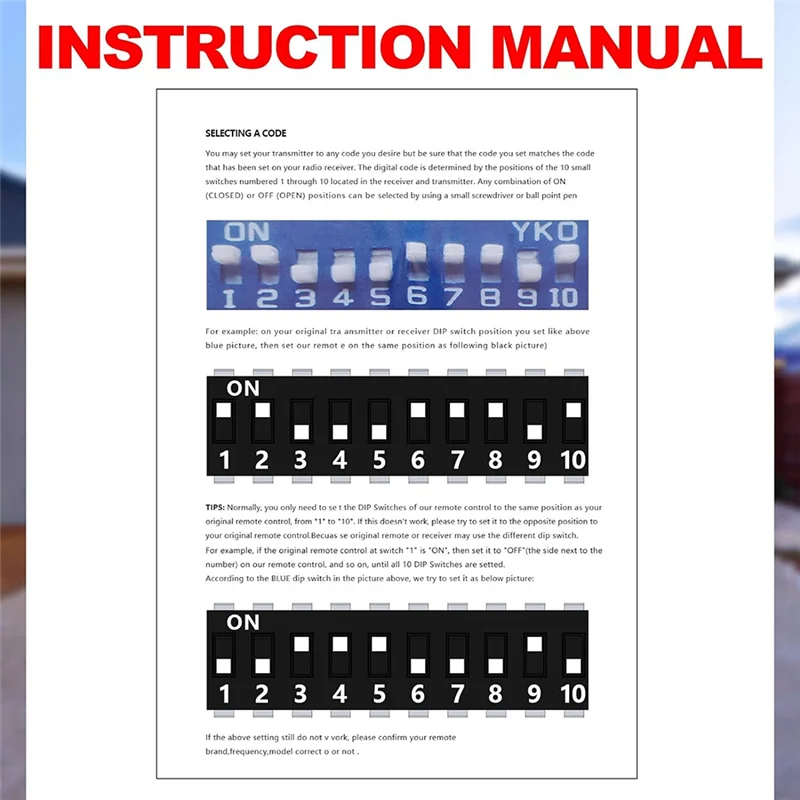 JABS-3 шт. пульт дистанционного управления для гаражных ворот, совместимый с многокодовым 300 МГц 10 DIP-переключателем 3089 3060 3070 устройство открывания ворот с брелком