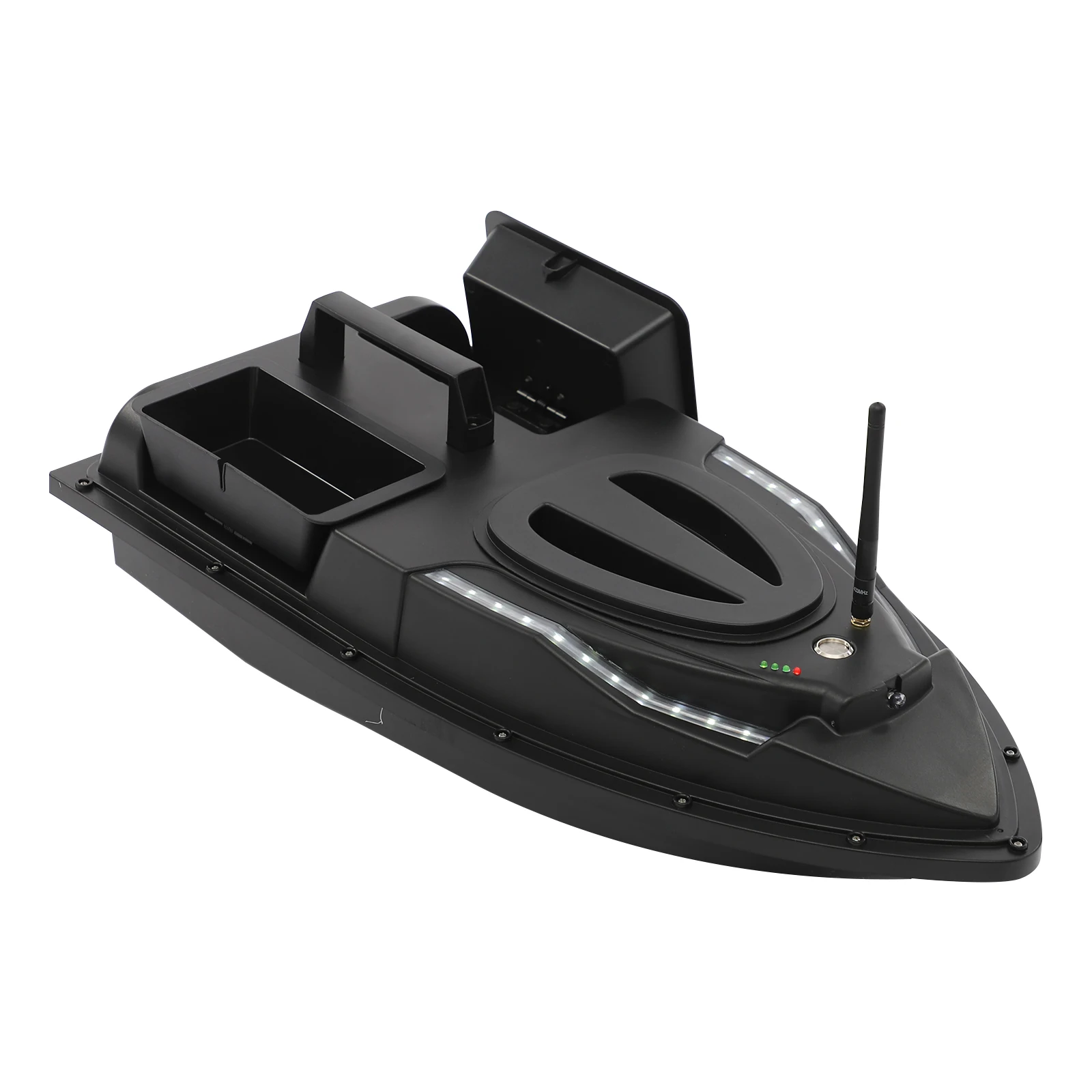 Double Bait Hooper Bait Boat Fishing Bait Boat w/ Battery & 500m Remote Control for Pool Lake 1.5kg Loading Capacity