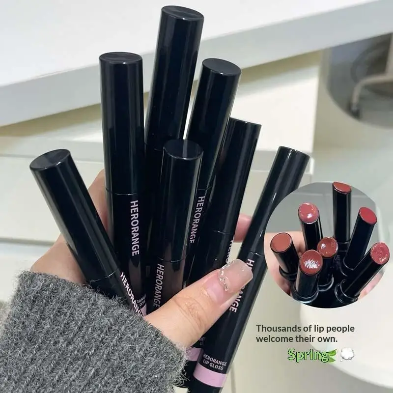 HERORANGE Mirror Jelly Solid Lip Gloss Peach Lipstick Hydrating Clear Water Lip Glaze Moisturizing Lip Tint MakeUp Cosmetics