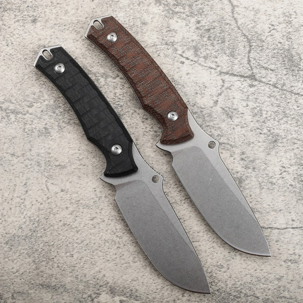 

Top Quality Outdoor Fixed Blade Knife D2 Blade Hemp Handle Lightweight Durable Knives Camping Straight Knife Fruit Knives