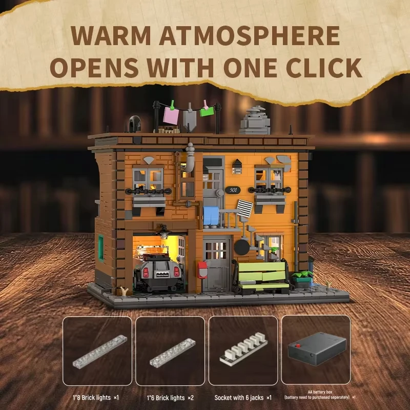 2284 قطعة قصة أشلي اللبنات البيت الرجعية مع سيارة Moc نموذج الطوب سطح المكتب الديكور Diy بها بنفسك لعب للأطفال هدايا عيد