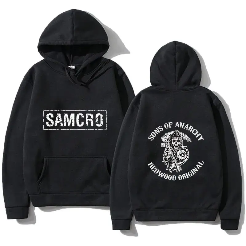 

Men's and Women's Cotton Sweatshirts Plus Velvet Sons of Anarchy Samcro Double-Sided Printed Hoodie Fashion Design Pullover