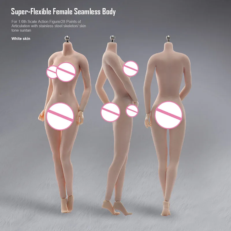 

AB001 1/6 Женская бесшовная фигурка тела 12 дюймов Бледное загарство Нормальная большая грудь Супер гибкое тело