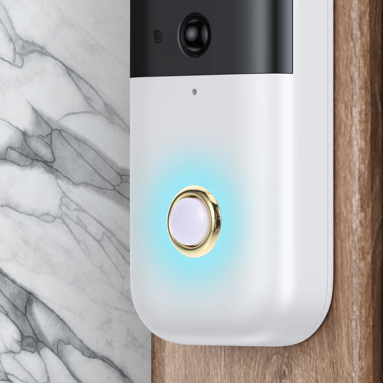 

Позолоченный переключатель дверного звонка, круглая металлическая кнопка, светодиодные фонари из сплава, простая установка, домашний декор, винтажная кнопка звонка