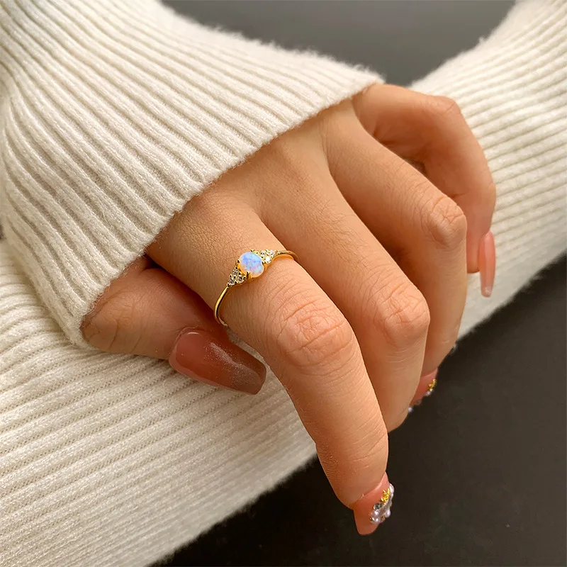Monkton Real 925 Sterling Silver Rings For Women Shining Crown Opal Finger Ring Classic Luxury Wedding Statement Jewelry