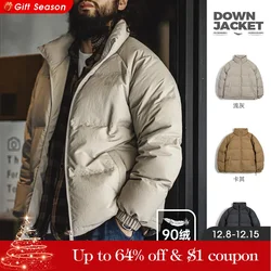 Maden Chaqueta de plumón para hombre con cuello alto en invierno Relleno de plumón de pato blanco Abrigo impermeable nivel 4 para exteriores Chaqueta casual gruesa y cálida