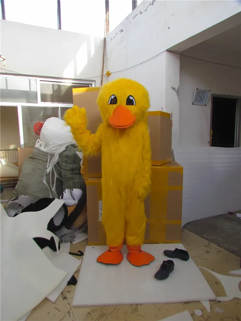

New Version long haired duck Mascot Costume Adult Birthday Party Fancy Dress Halloween Cosplay Outfits Clothing Xmas
