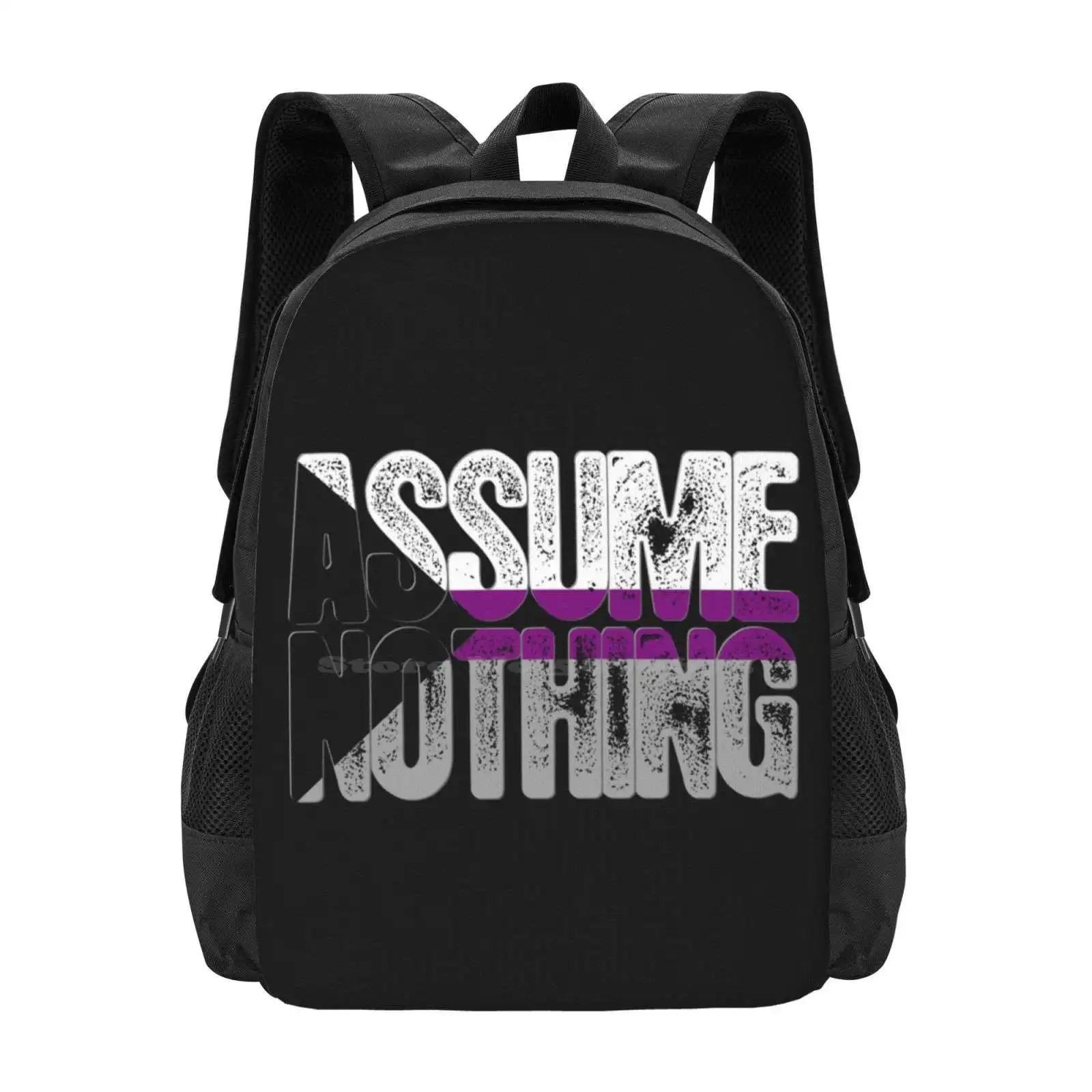 Assume Nothing Demisexual Pride Hot Sale Schoolbag Backpack Fashion Bags Demisexual Pride Flag