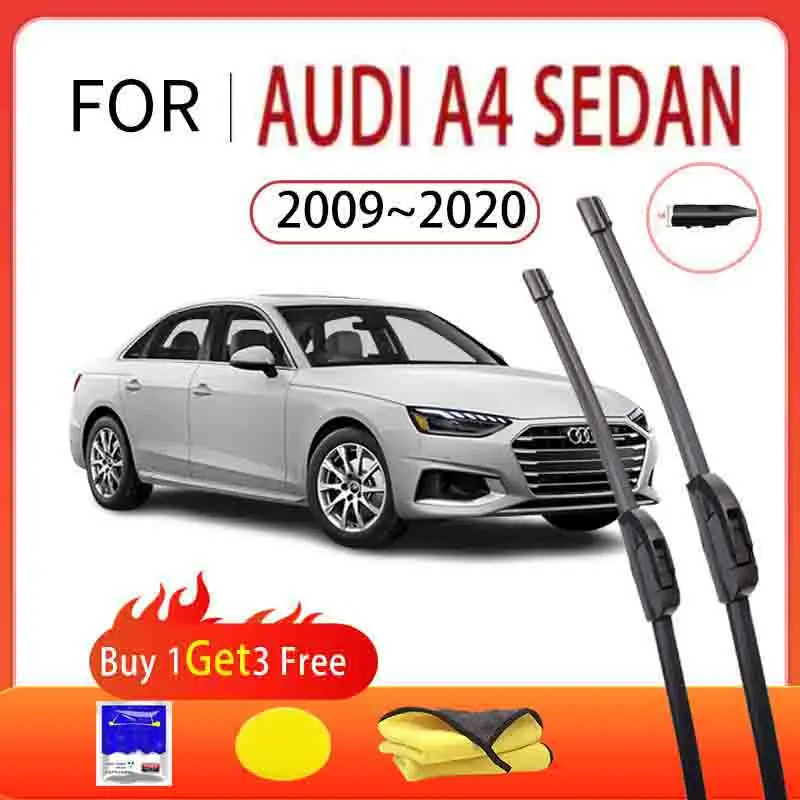 

For Audi A4 Sedan 2009-2020 2010 2012 2013 Car Front Wiper Multifunctional Boneless Silent Wiper Blade Rubber Strip Auto Parts