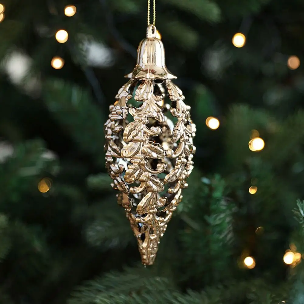 Plastic Christmas Gold Plating Hanging Pendant Snowflake Elk Christmas Tree Ornaments Butterfly Decorative Angel Xmas Pendants