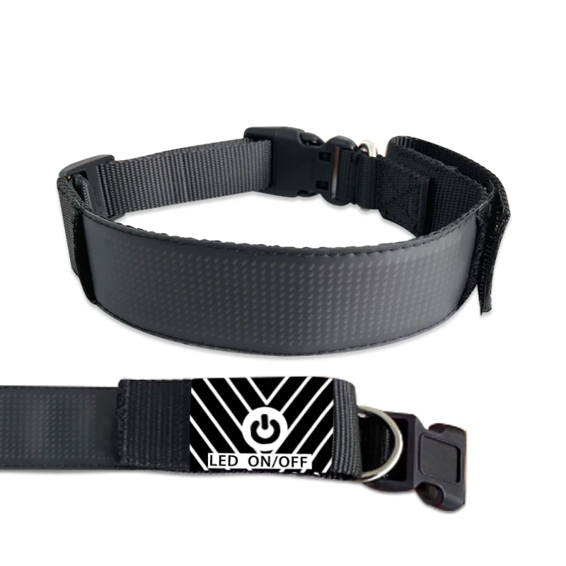 Collar de seguridad LED para mascotas, Accesorio luminoso ajustable de tamaño libre, resistente al agua, con USB, pantalla LED programable